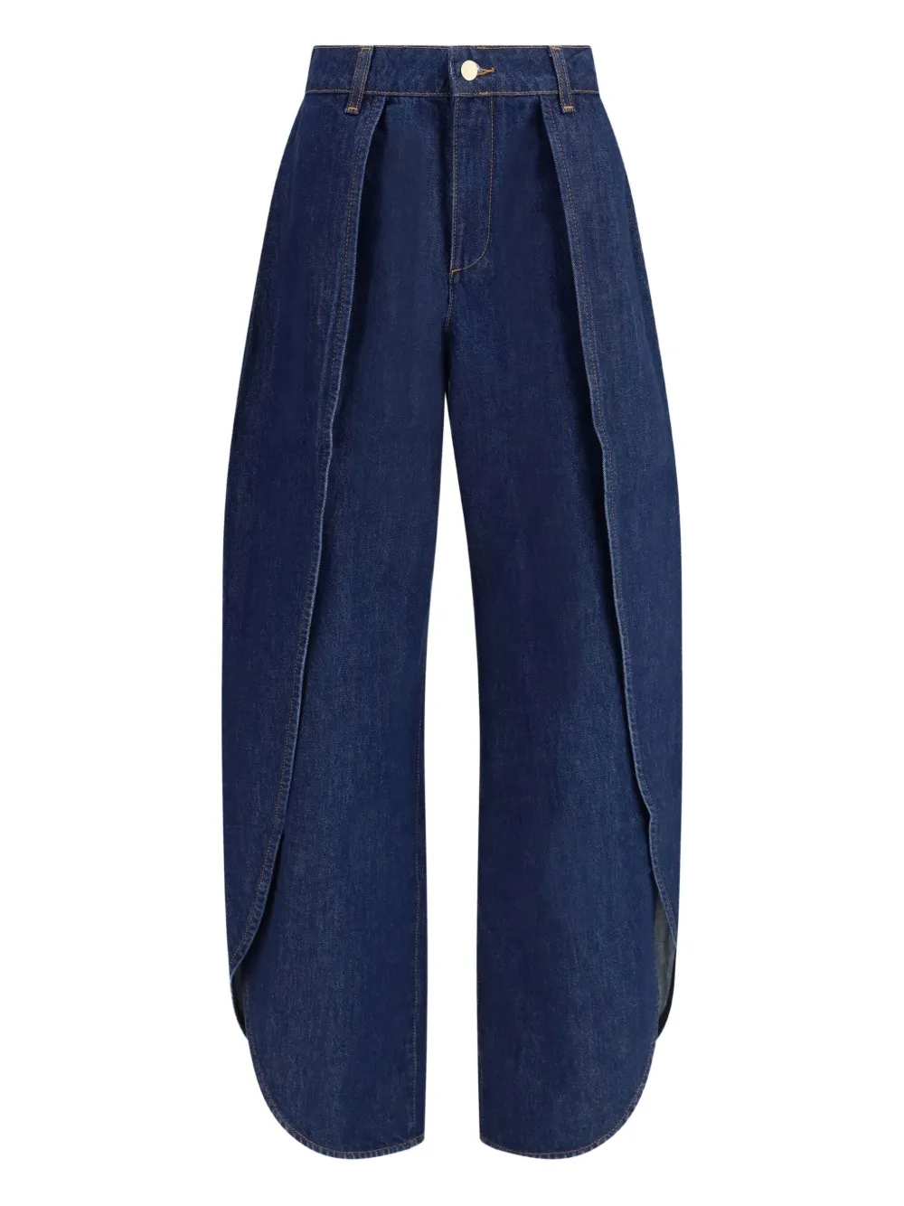 7 For All Mankind Womens Blue Petal Tulip Barrel-leg Denim Jeans In Blue