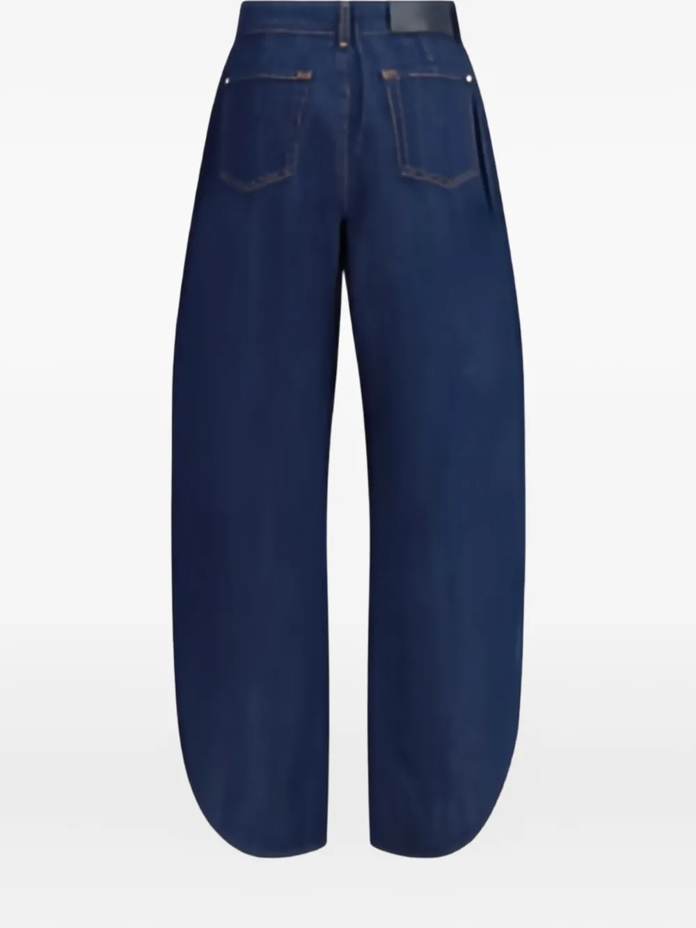 7 For All Mankind Womens Blue Petal Tulip Barrel-leg Denim Jeans In Blue