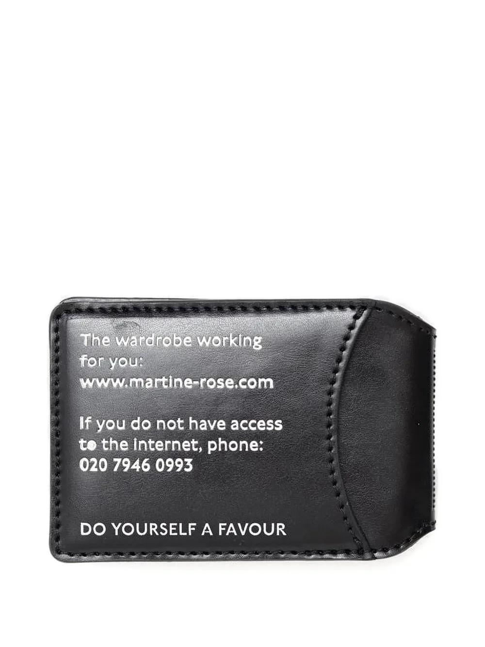 Martine Rose Logo-foil Embossed Leather Card Holder In Black