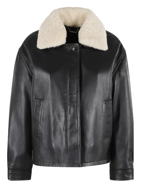 Seventy shearling-collar leather jacket