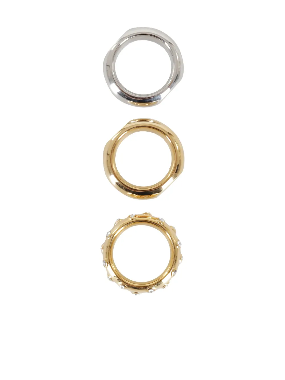 Rabanne polished-finish rings (set of 3) - Goud