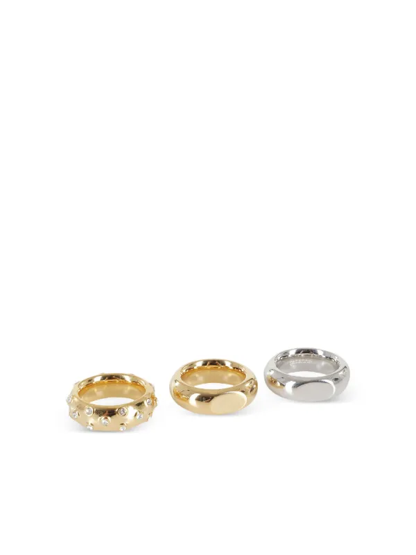 Rabanne Polished-finish Rings (set of Three) in Gold