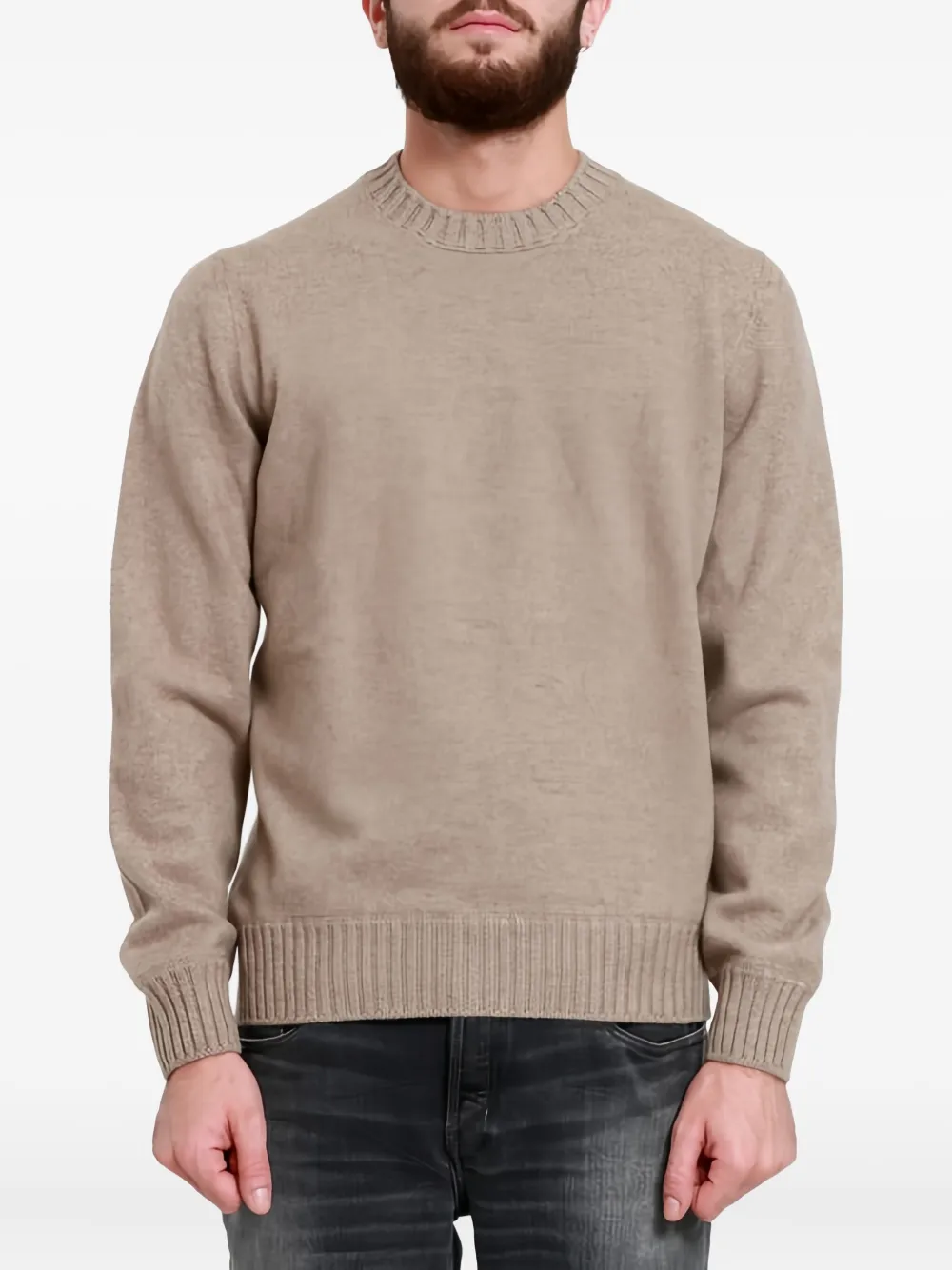 Gran Sasso Geribbelde trui - Beige