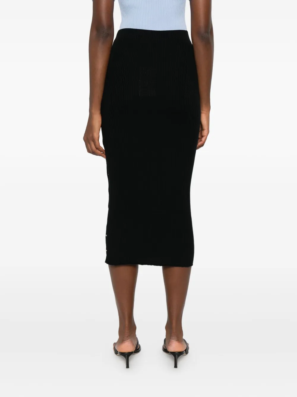 Courrèges Ribbed Midi Skirt In Black