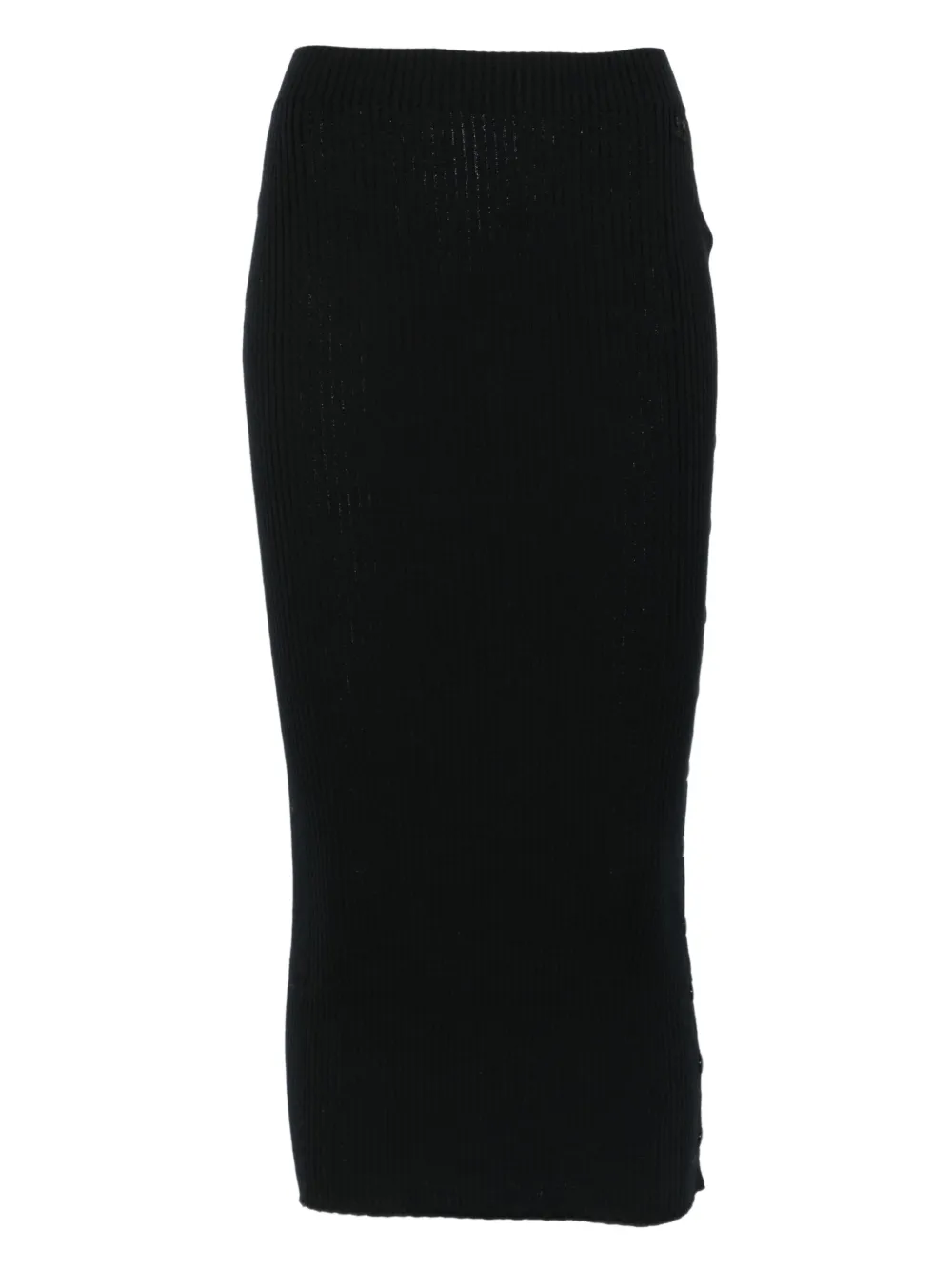 Courrèges Ribbed Midi Skirt In Black