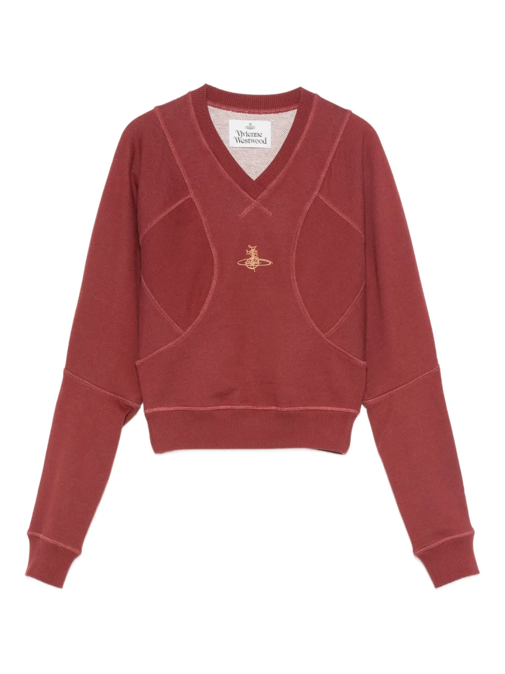 Vivienne Westwood Orb-embroidered V-neck sweater | Red | Image 1