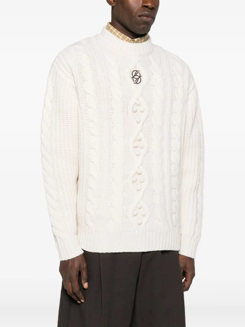 Drôle De Monsieur Cable-knit Jumper In Neutral