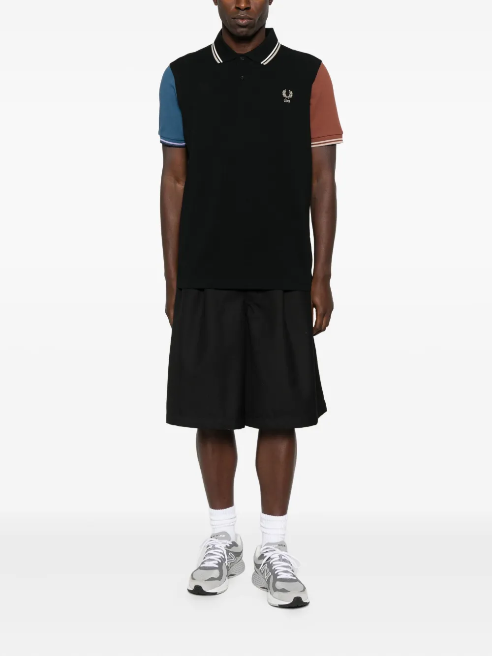Comme Des Garçons Shirt Poloshirt met colourblocking - Zwart