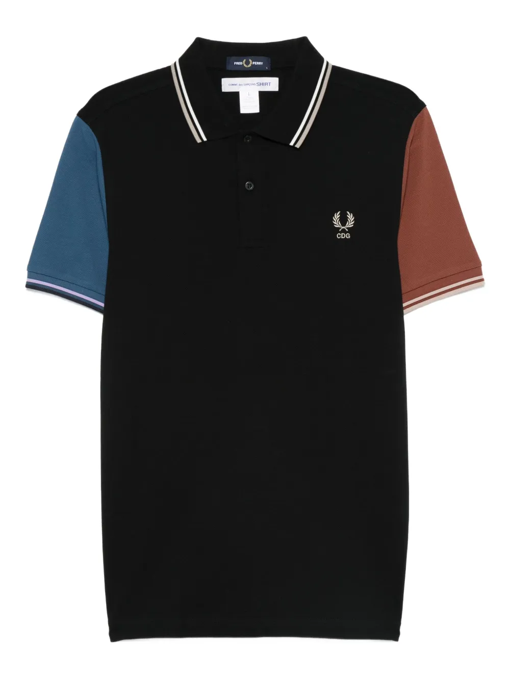 Comme Des Garçons Shirt colour-block polo shirt | Black | Image 1