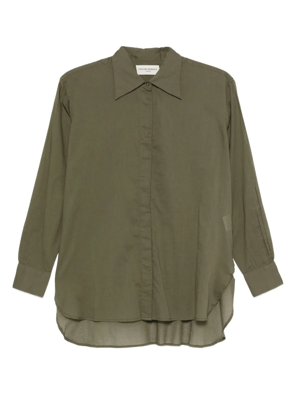 Officine Generale Concealed-fastening Shirt In Green
