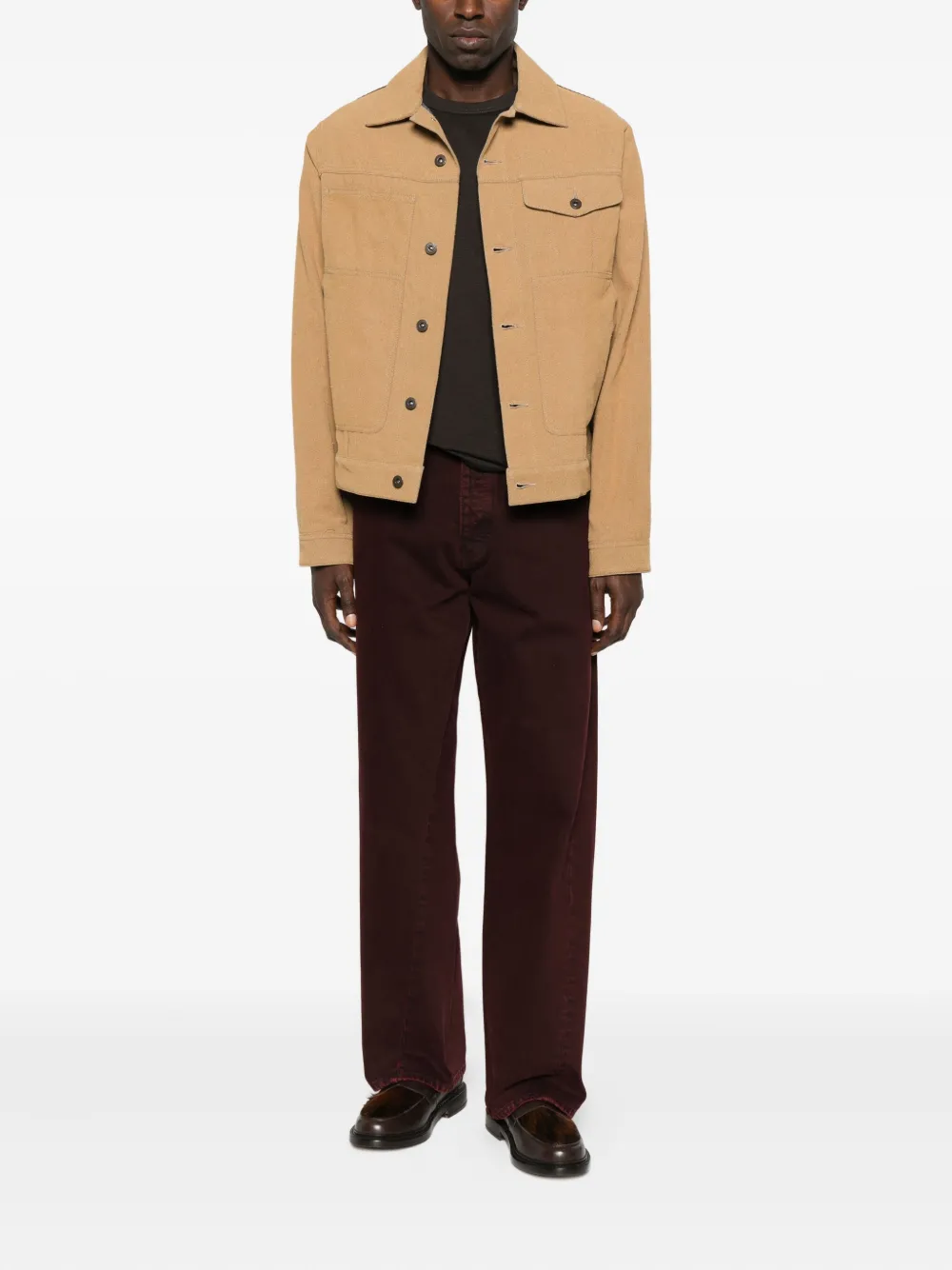 Junya Watanabe MAN T-shirt met lange mouwen en gewelfde afwerking - Bruin