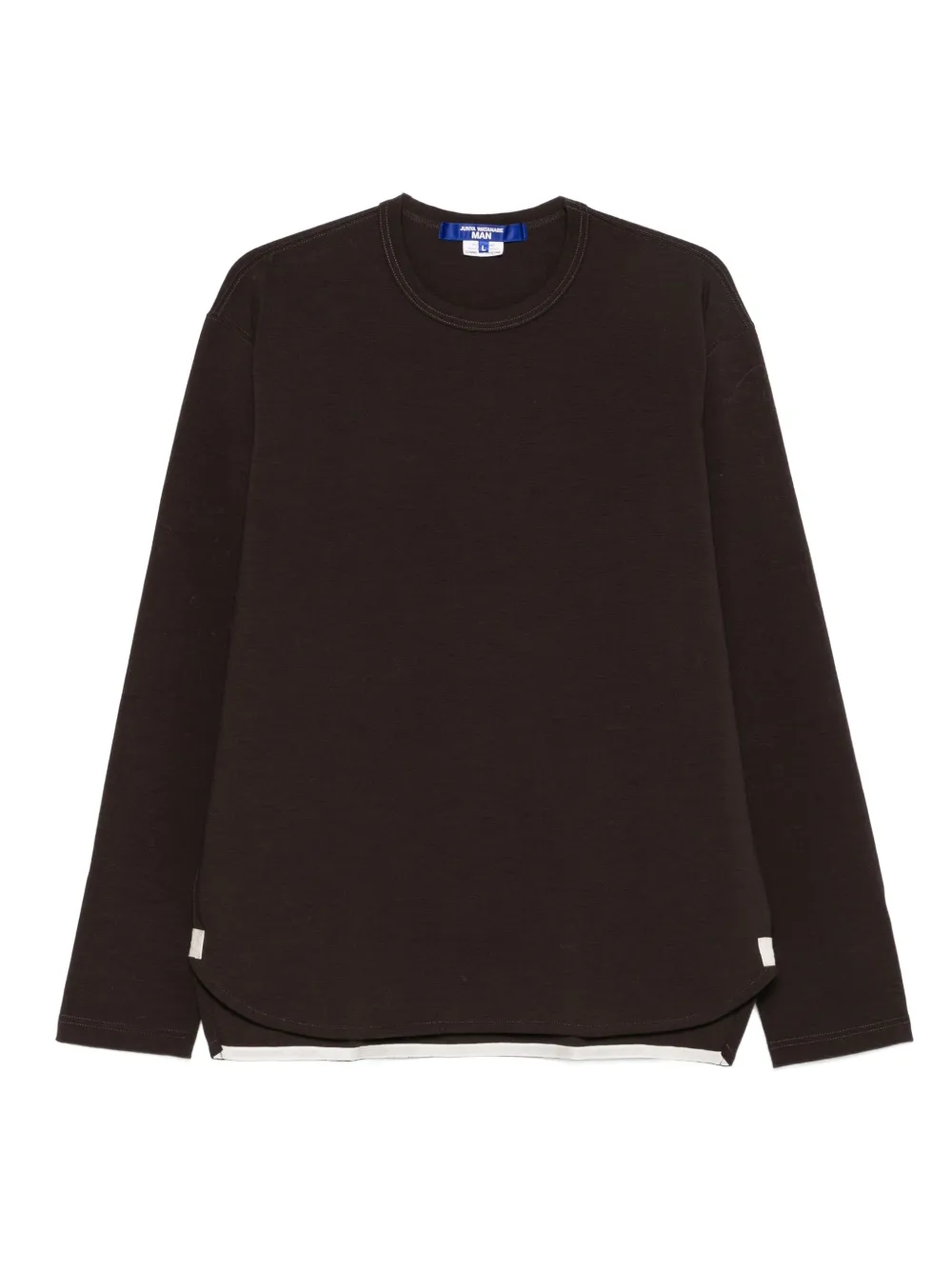 Junya Watanabe MAN curved-hem long-sleeves T-shirt | Brown | Image 1