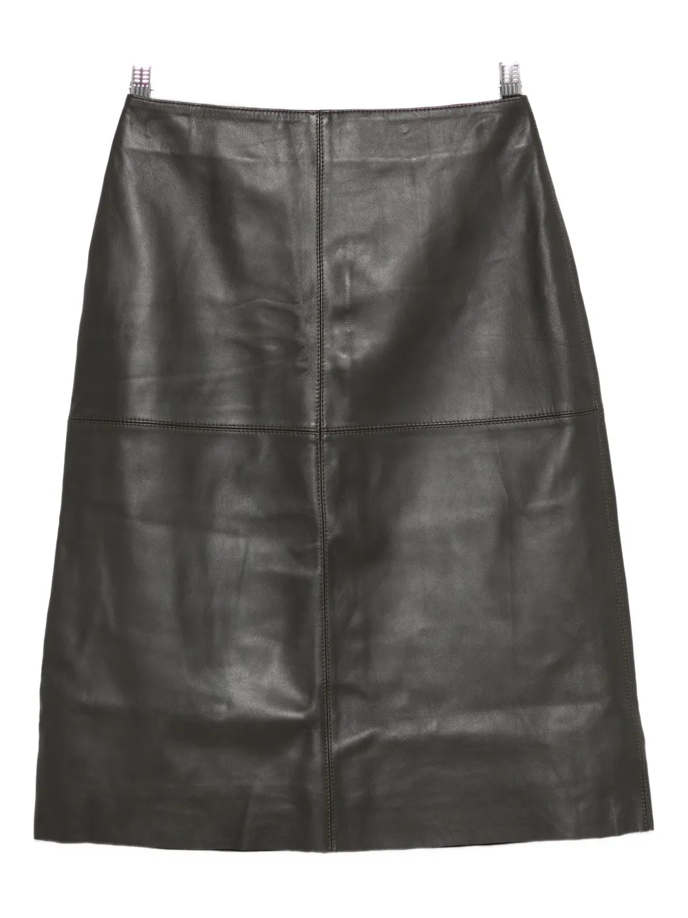 Soeur leather A-line skirt - Marrone
