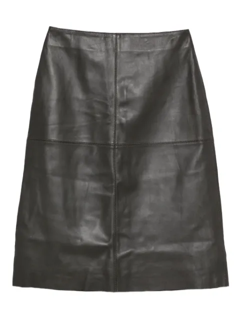 Soeur leather A-line skirt