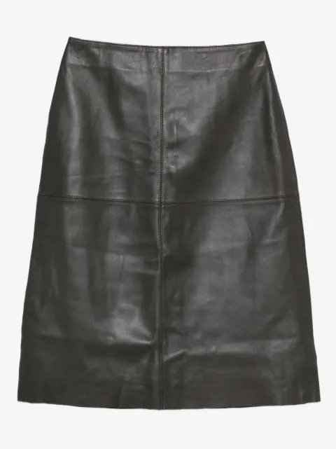 Soeur leather A-line skirt