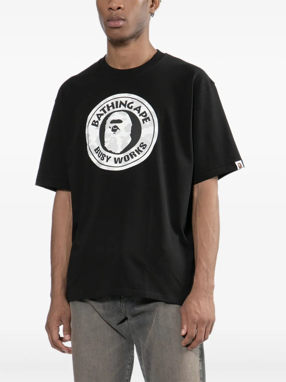 A BATHING APE T-shirt met logoprint Zwart