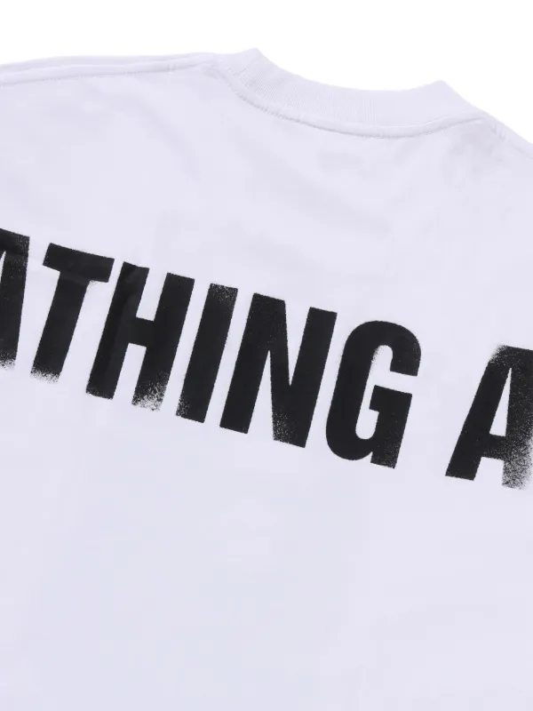A BATHING APE® logo-print T-shirt | White | FARFETCH SG