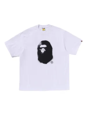 A BATHING APE® logo-print T-shirt | White | FARFETCH