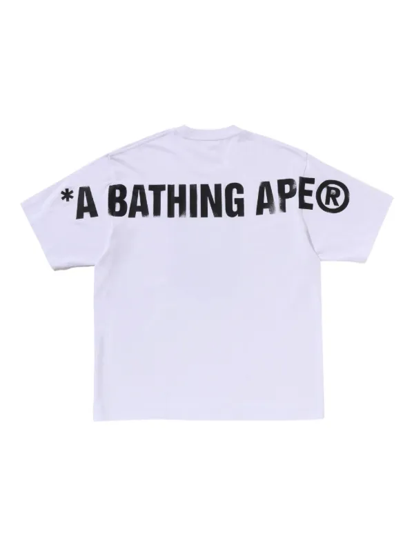 A BATHING APE® logo-print T-shirt | White | FARFETCH SG