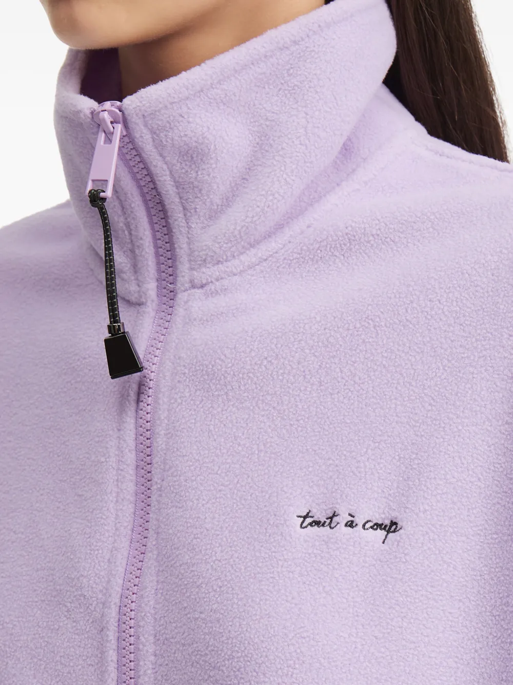 Tout A Coup Half-zip Fleece Sweatshirt In Purple
