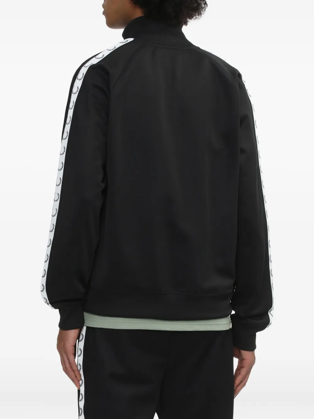 Fred Perry Contrast Tape Track Jacket In Black
