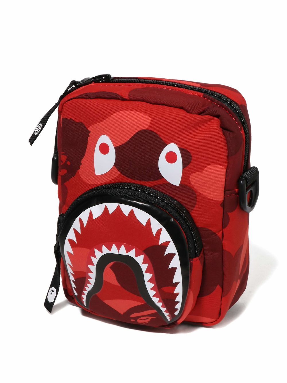 A Bathing Ape Shark-head Messenger Bag In Red