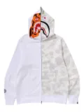 A BATHING APE® tiger shark zip-up hoodie - White