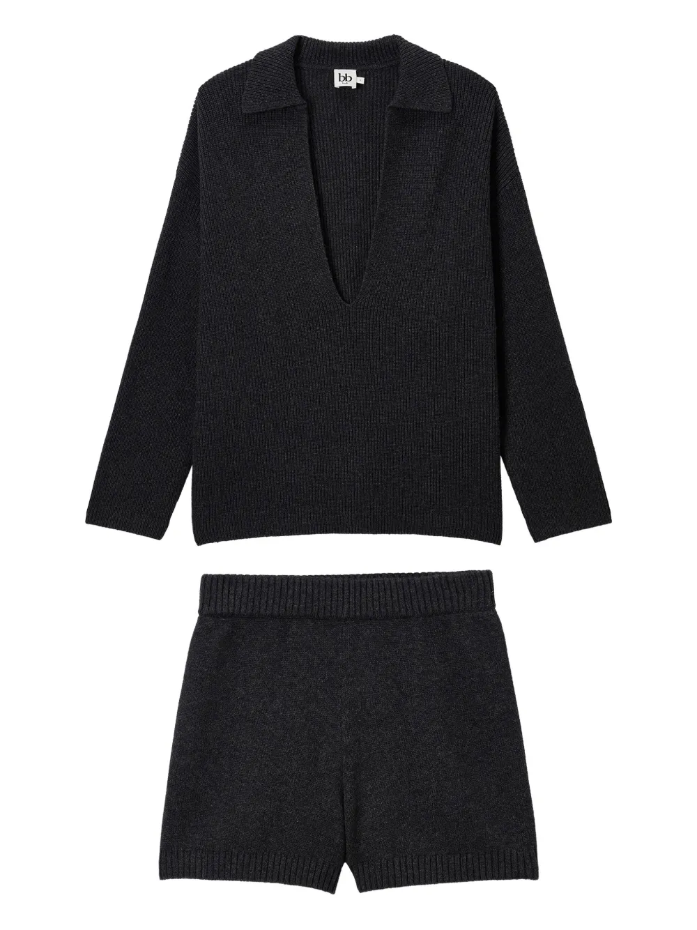 b+ab ribbed-knit knitwear set | Black | Image 1