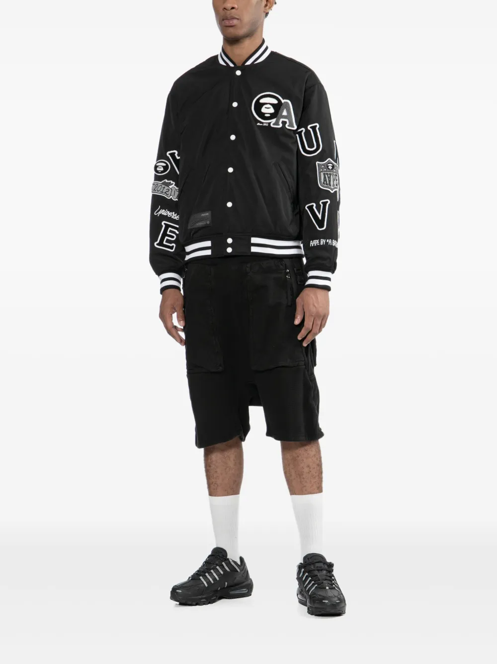 AAPE BY *A BATHING APE Jack met geborduurd logo Zwart
