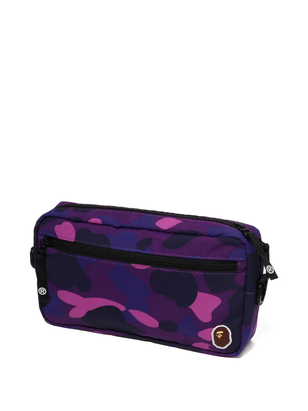 A Bathing Ape Camo-pattern Messenger Bag In Purple