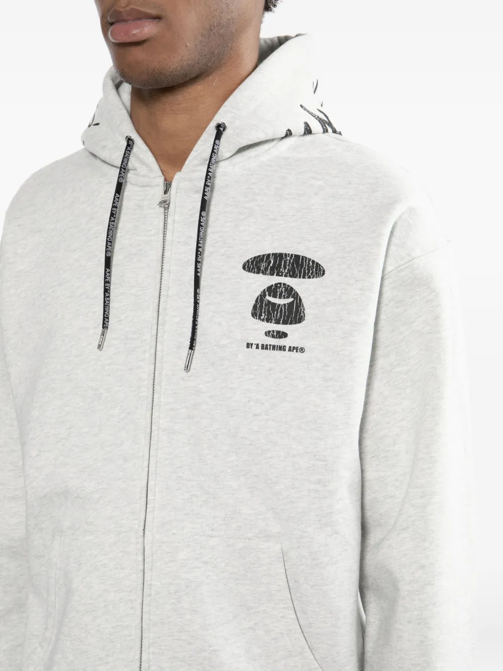 Aape By A Bathing Ape Logo-printed Hoodie In Gray