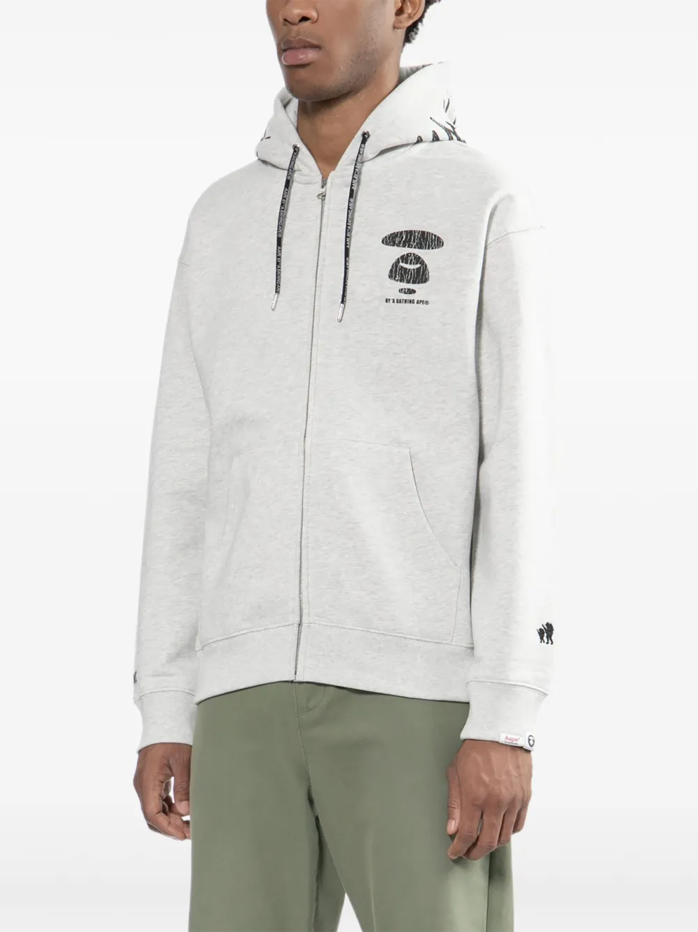 Aape By A Bathing Ape Logo-printed Hoodie In Gray