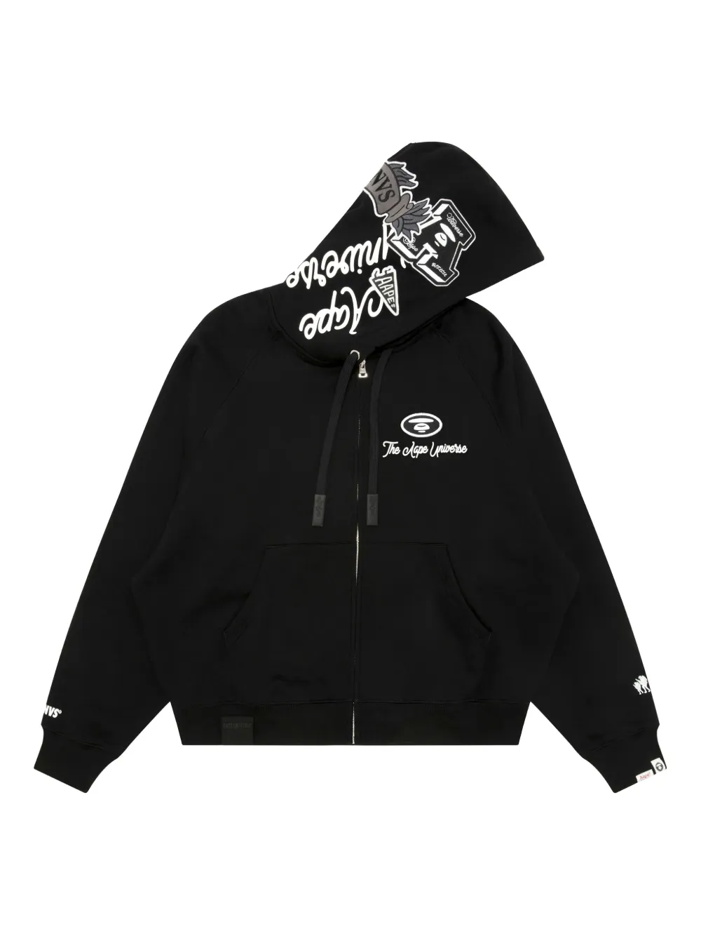 AAPE BY *A BATHING APE® هودي بسحاب وأبليكة | أسود | Image 1