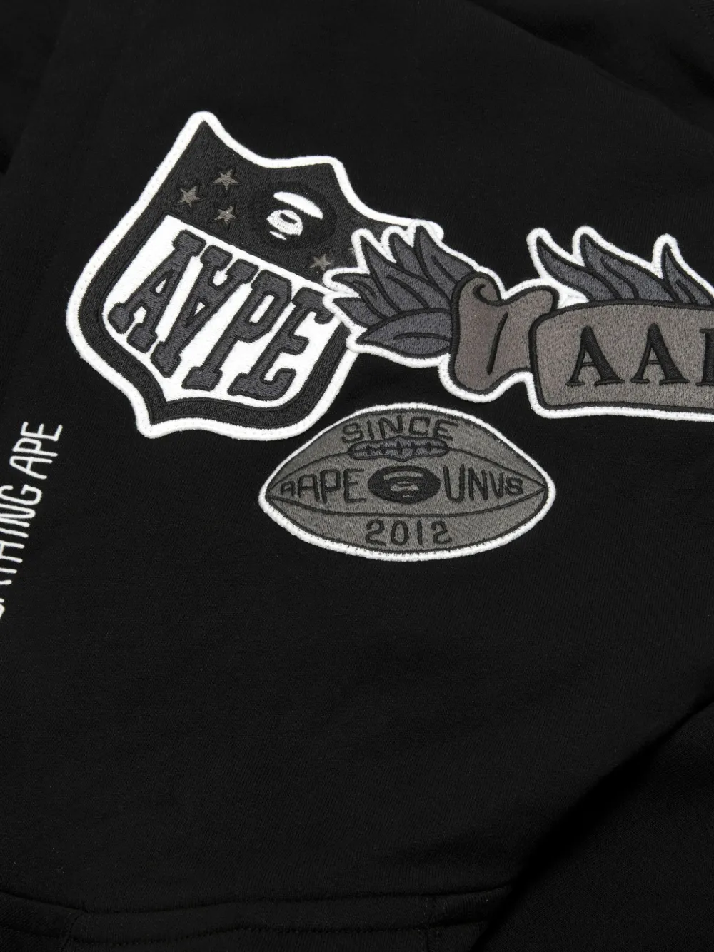 Aape By A Bathing Ape Applique Zip-up Hoodie In Black