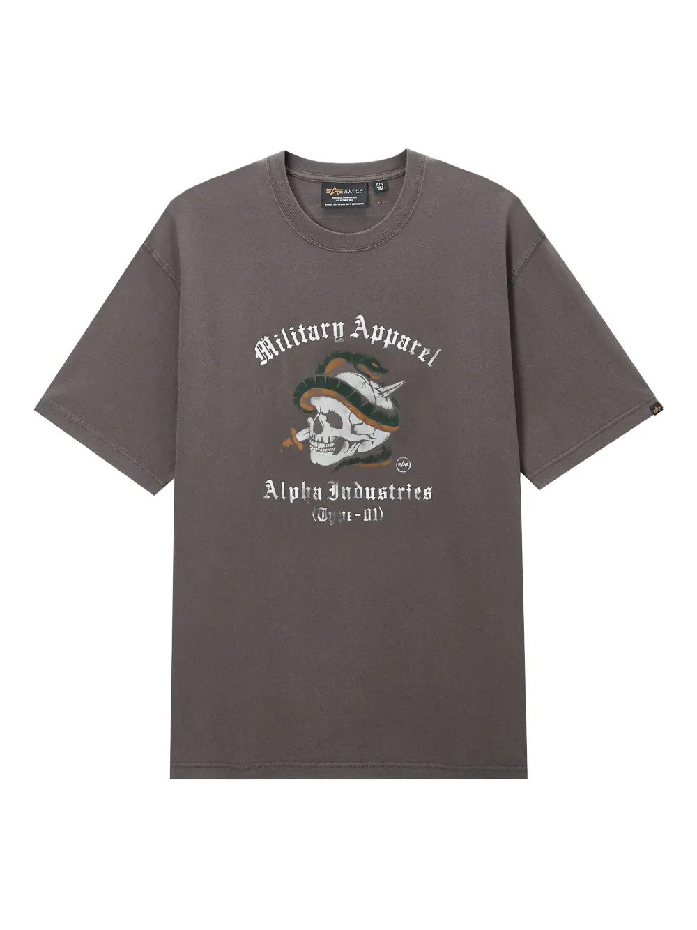 Alpha Industries Skull Graphic T-shirt In Gray