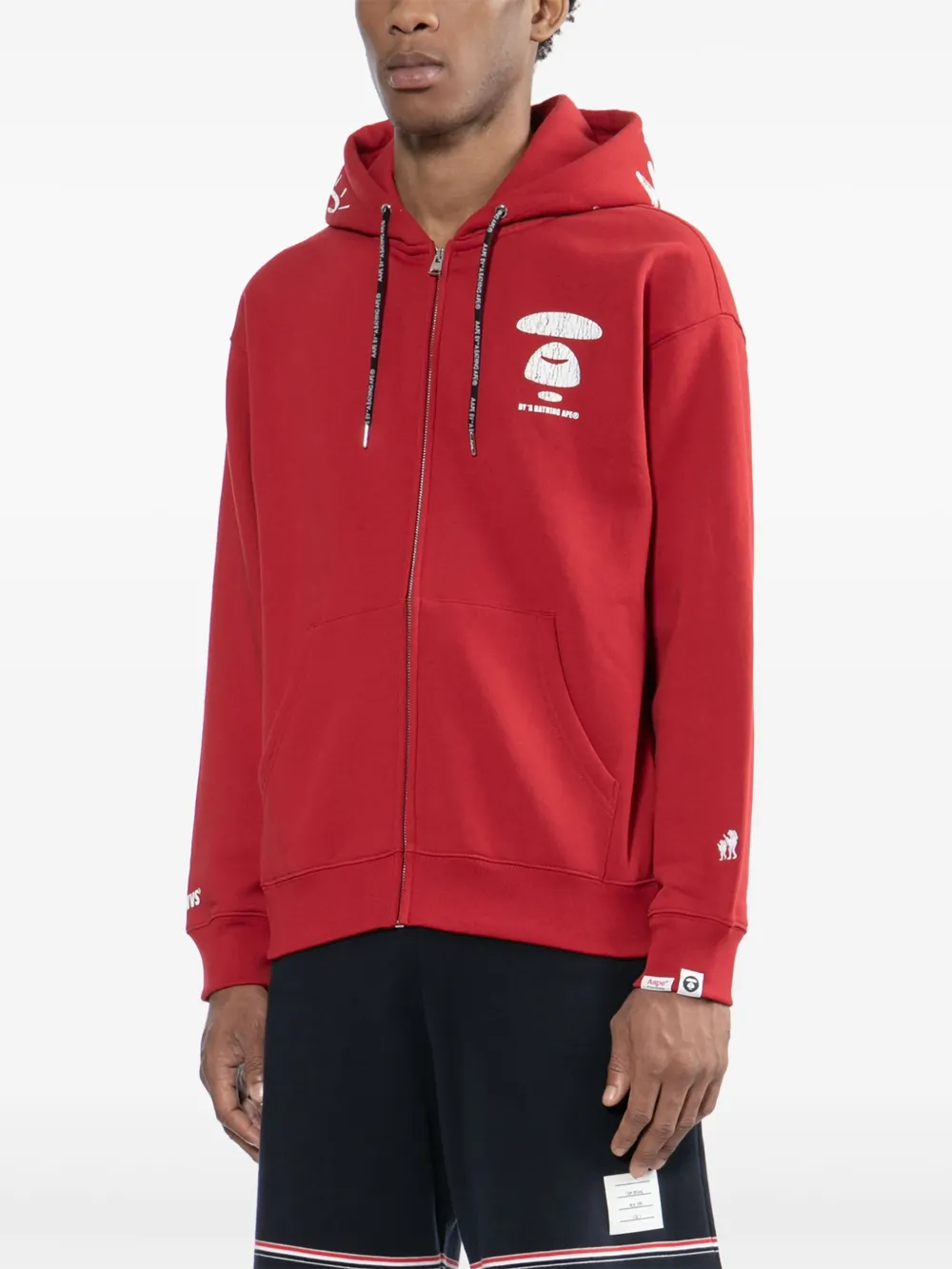 Aape By A Bathing Ape Moonface Hoodie In Red