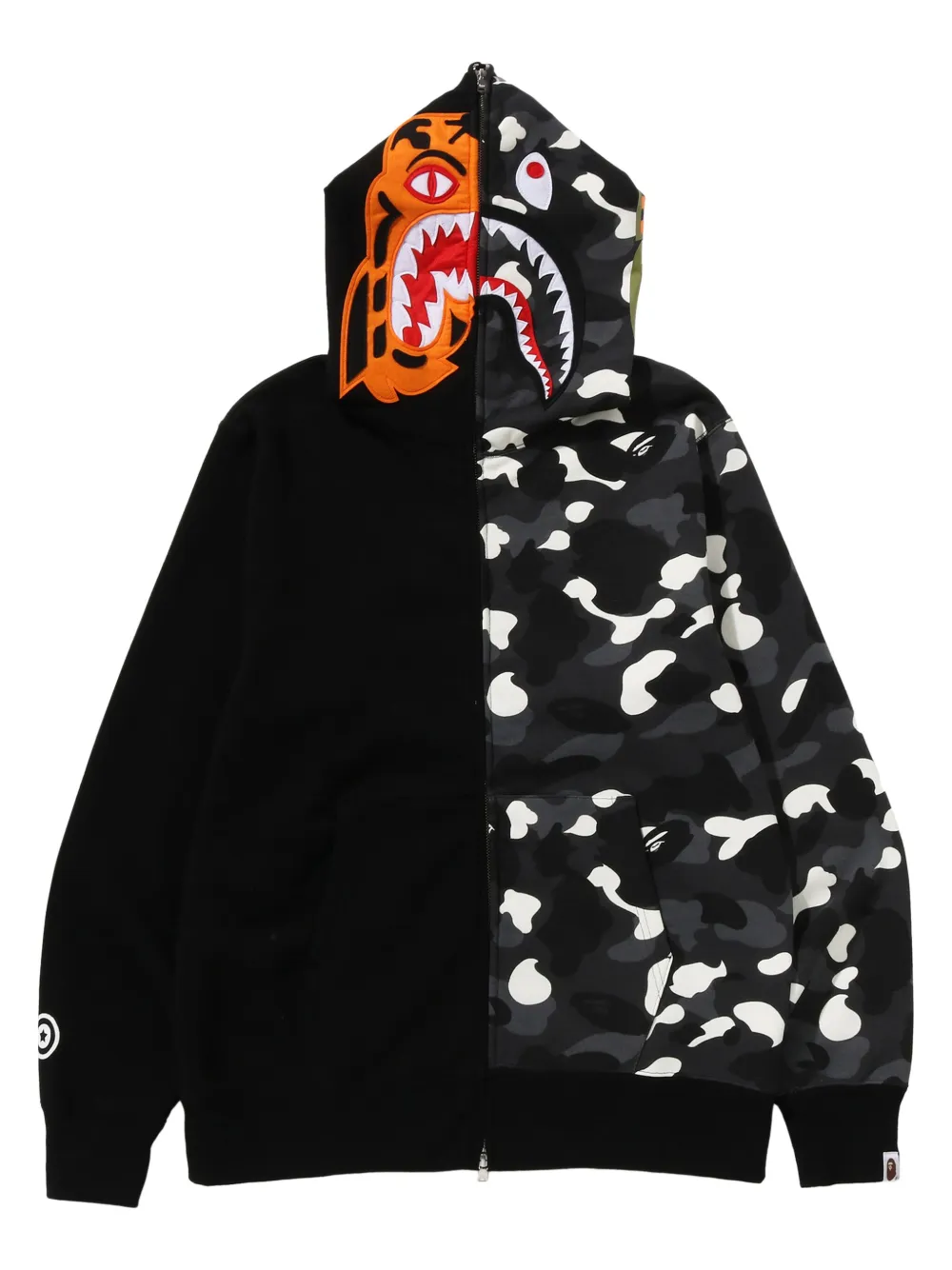 A BATHING APE® City Camo Tiger Shark ジップパーカー - ブラック A BATHING APE® City Camo Tiger Shark ジップパーカー - ブラック