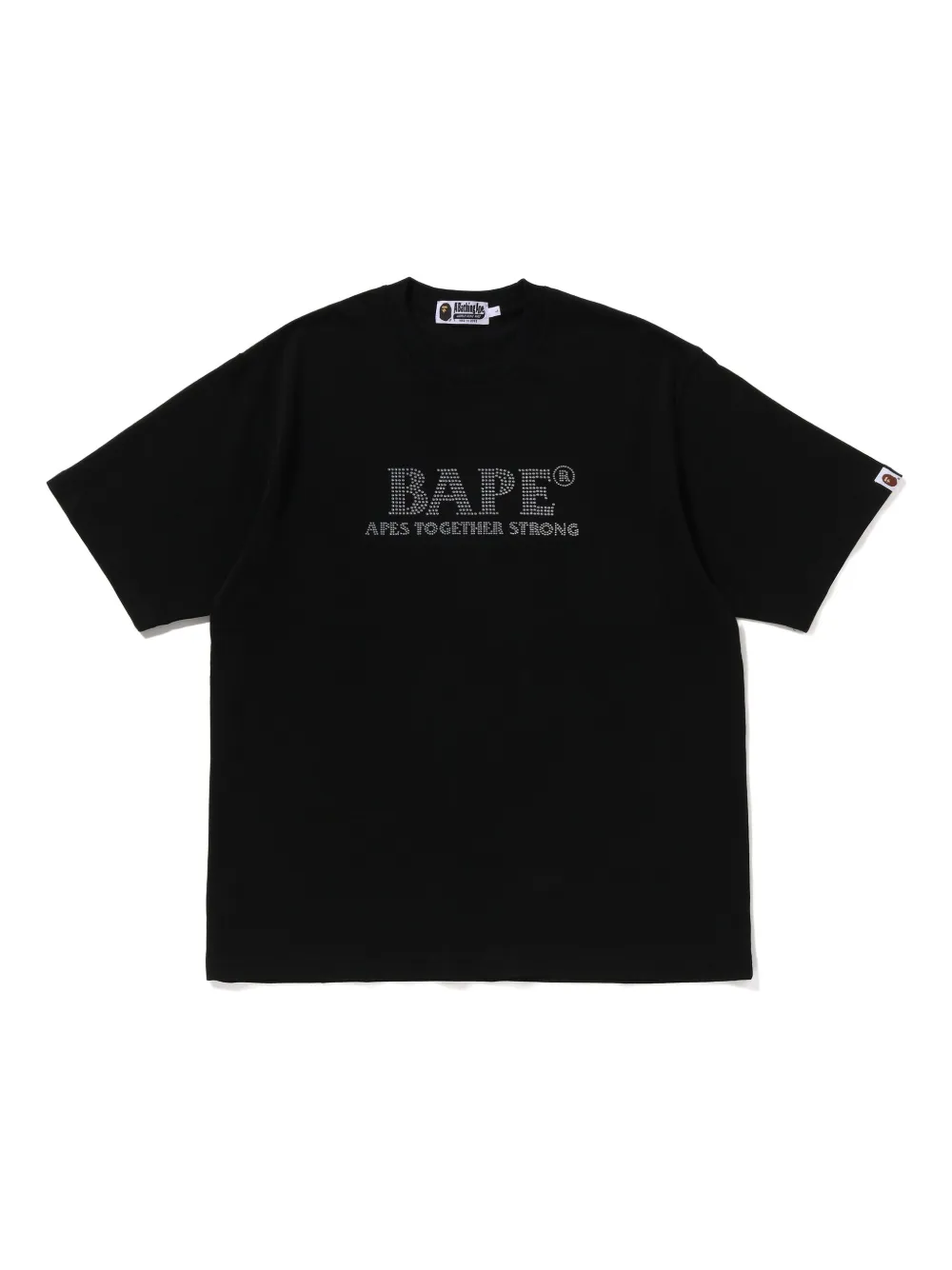 A Bathing Ape Rhinestone-embellished Logo T-shirt In Blue