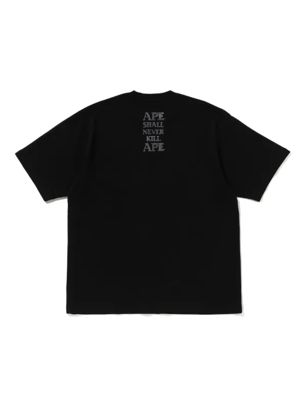 A BATHING APE アベイシングエイプTシャツ ラインストーン ブラック A BATHING APE(アベイシングエイプ) 00's Lightstone Monkey