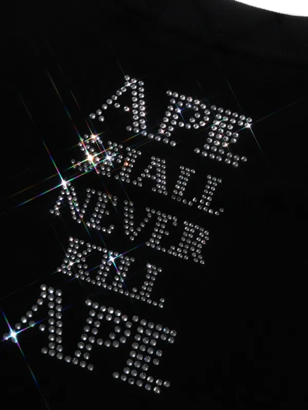 A BATHING APE® ラインストーンロゴ Tシャツ | ブラック