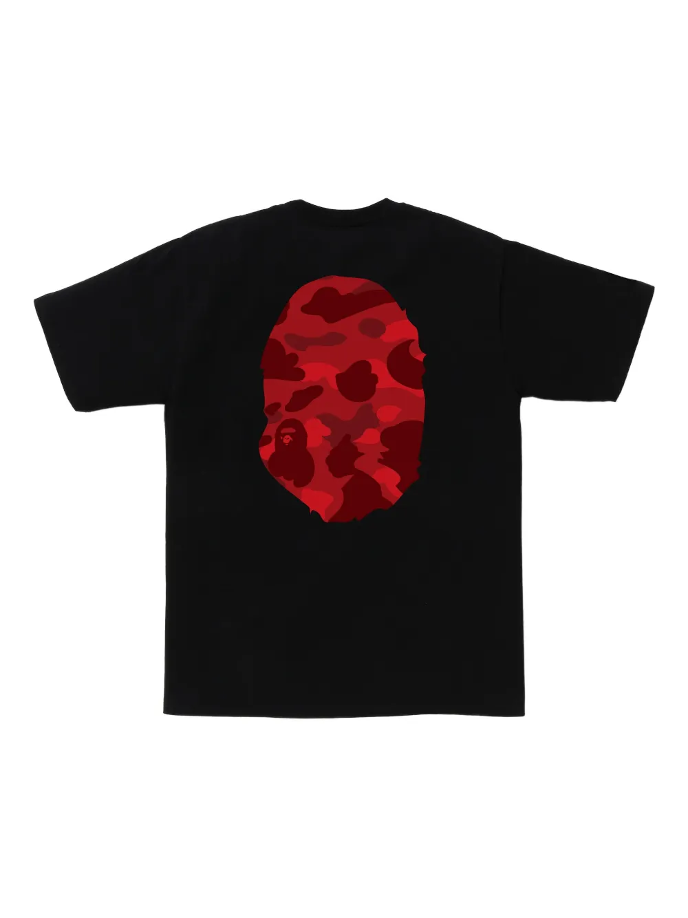 A BATHING APE Camo T-shirt met aapdetail - Zwart