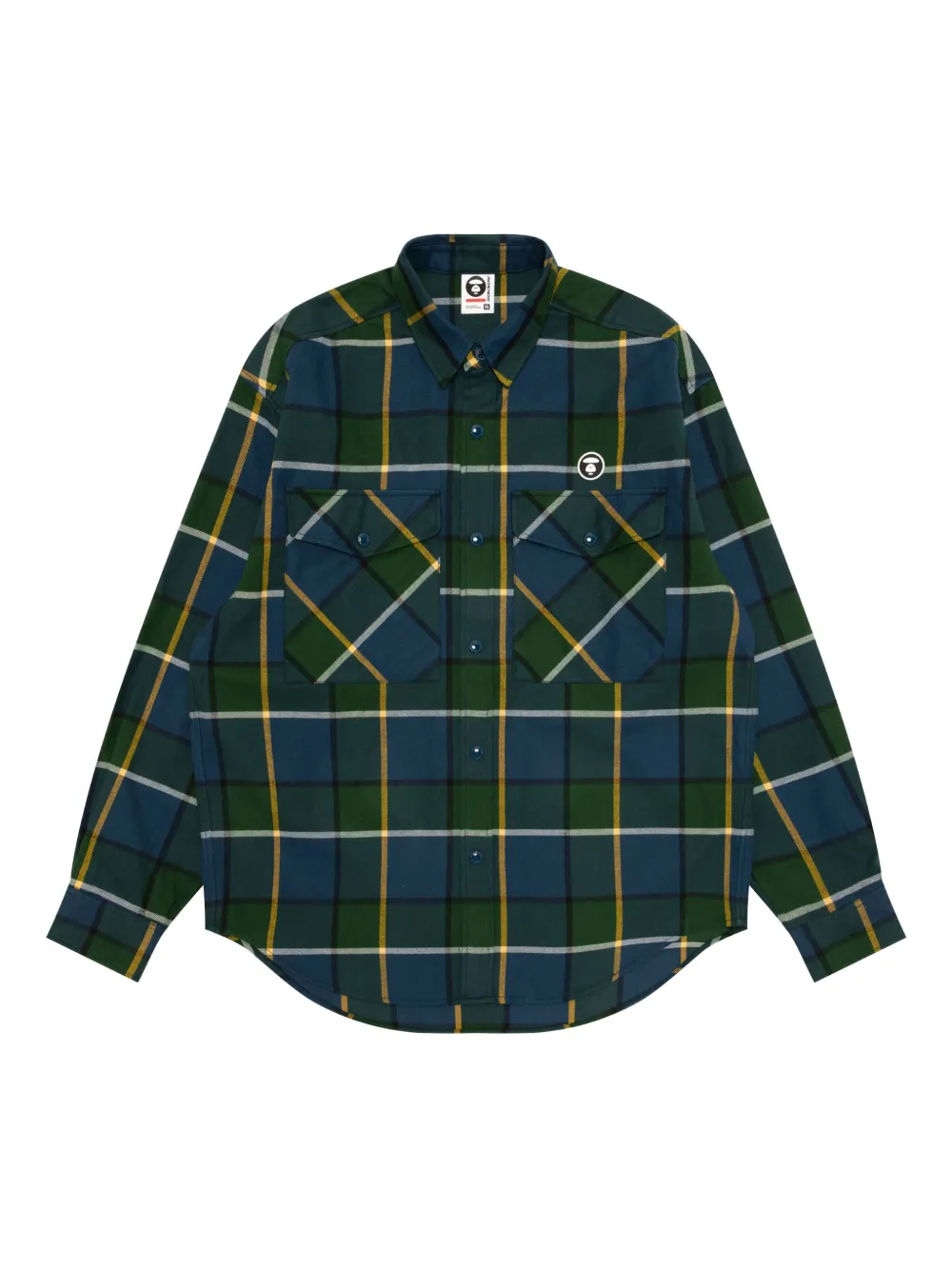 AAPE BY *A BATHING APE® plaid logo-patch shirt | Blue | Image 1