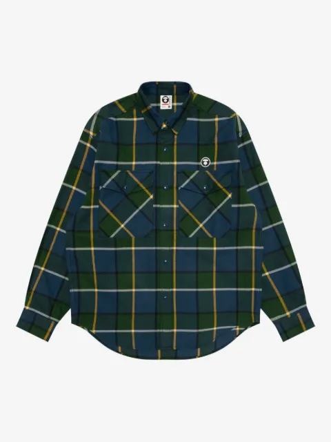 AAPE BY *A BATHING APE® 플레이드 로고 패치 셔츠