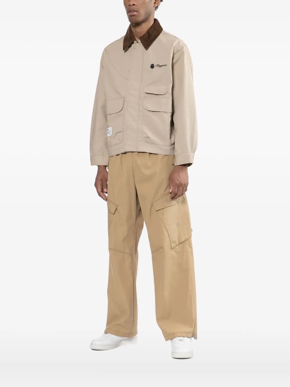 Fingercroxx Logo-embroidered Jacket In Neutral