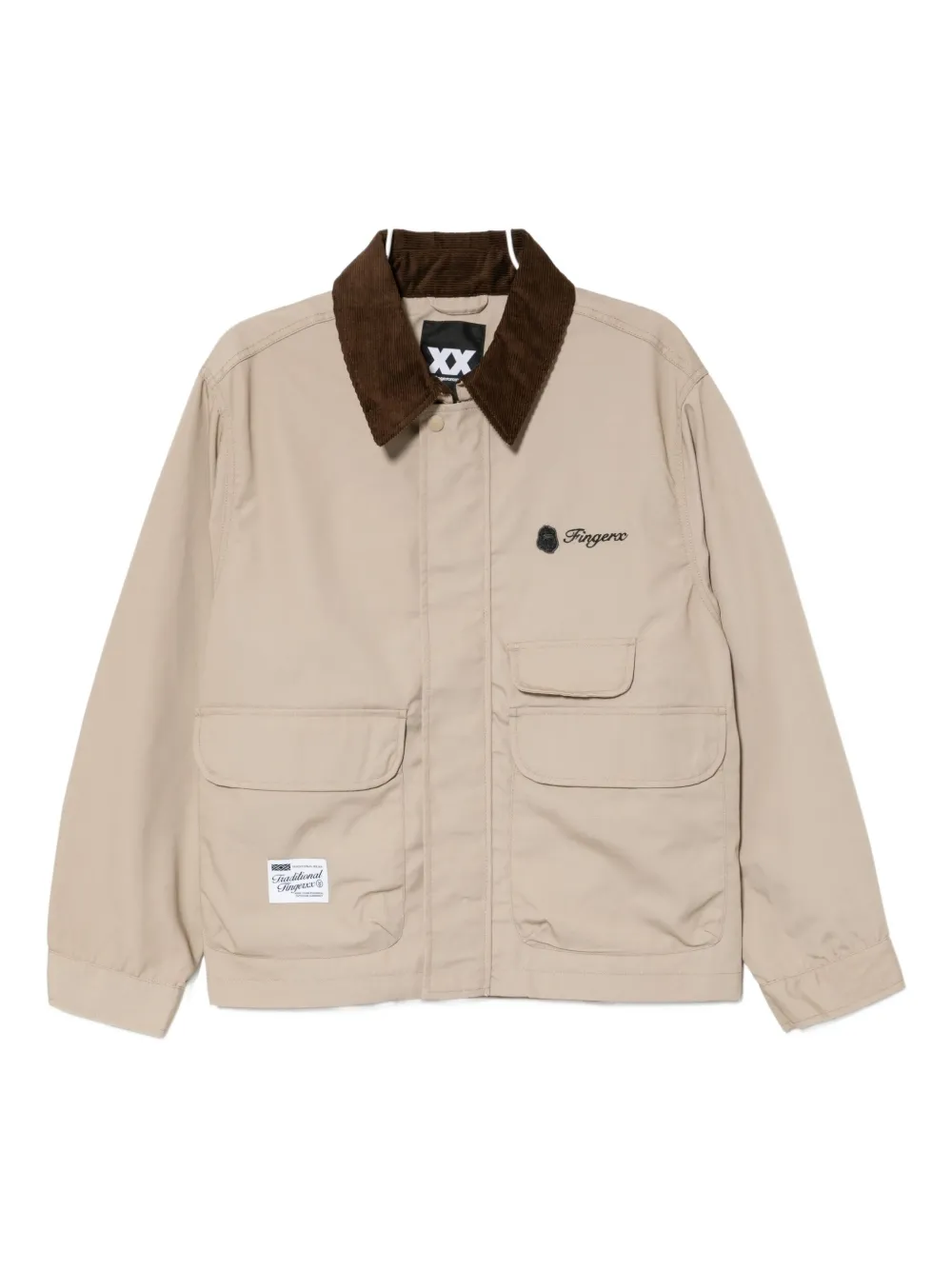 Fingercroxx Logo-embroidered Jacket In Neutral