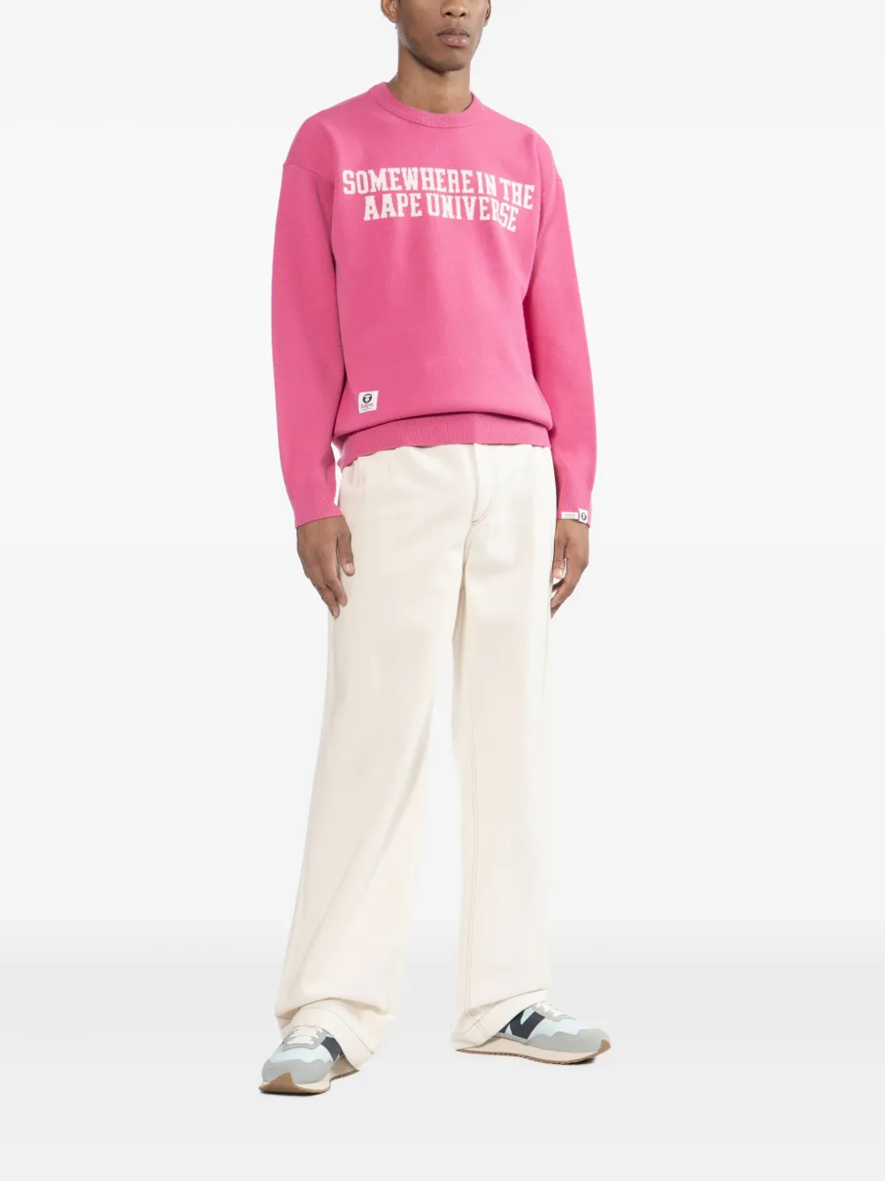 AAPE BY *A BATHING APE Sweater met logoprint - Roze