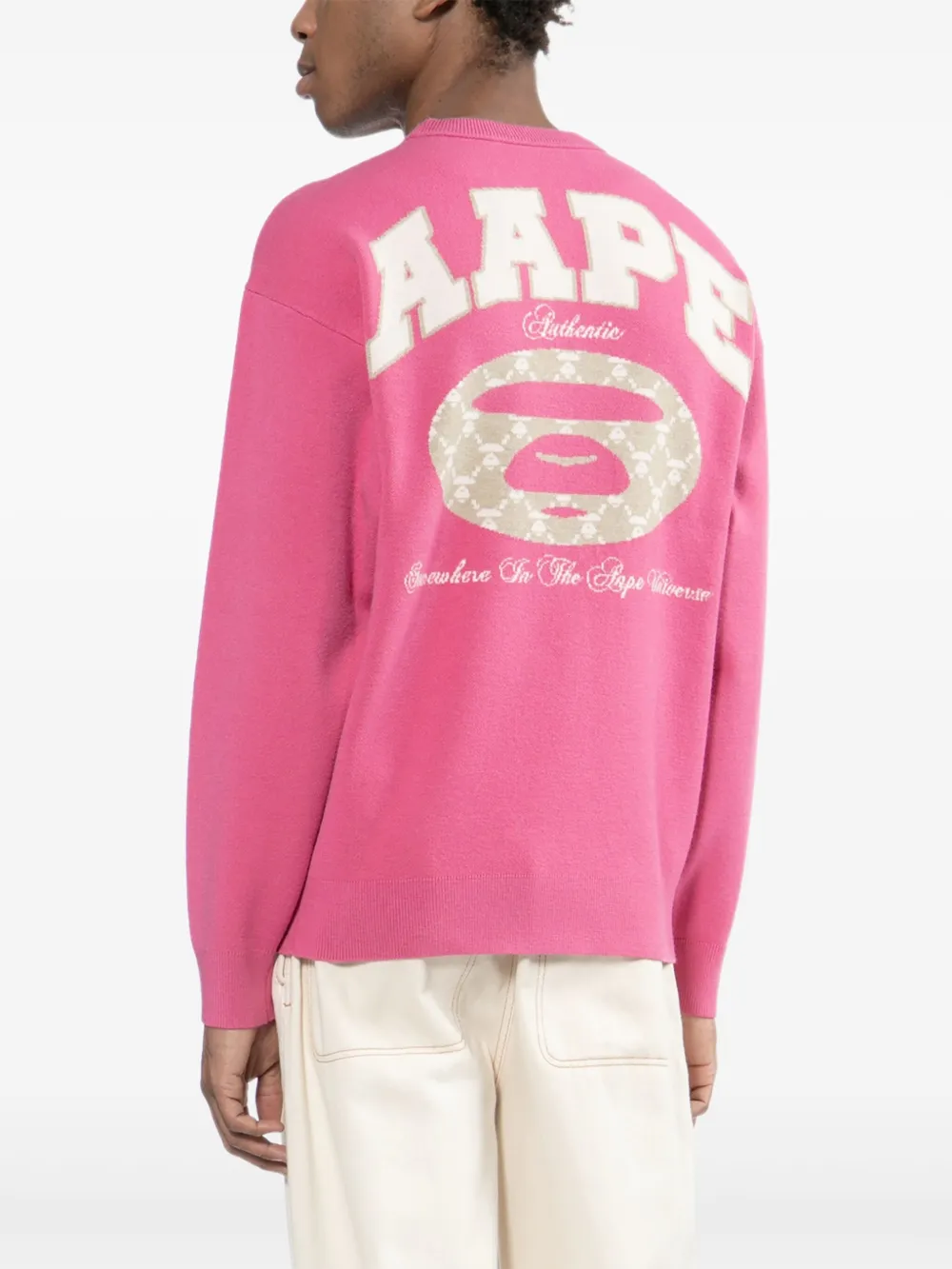 AAPE BY *A BATHING APE Sweater met logoprint Roze