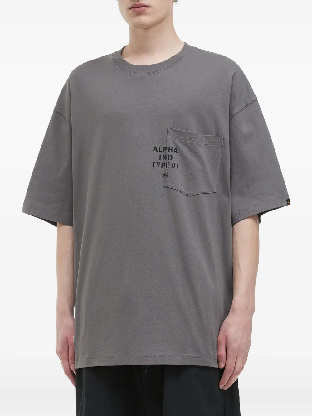 Alpha Industries Logo-print T-shirt In Gray