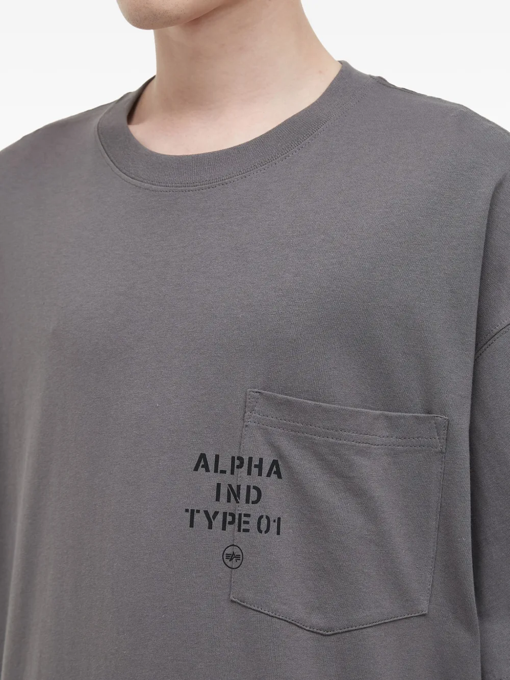 Alpha Industries Logo-print T-shirt In Gray