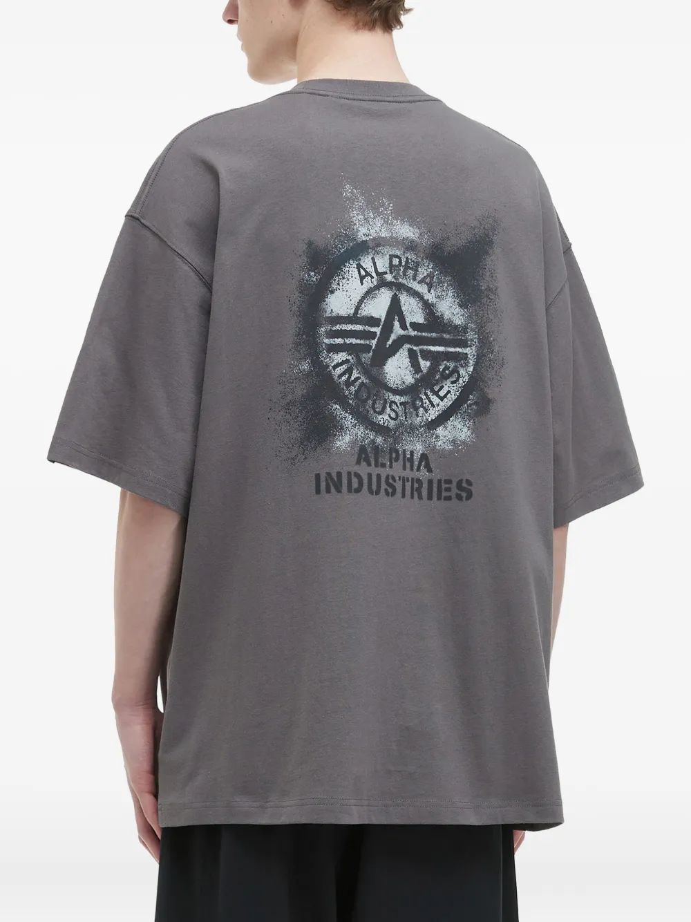 Alpha Industries Logo-print T-shirt In Gray